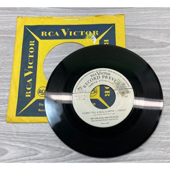 Pee Wee King Peaches and Cream / I Can't Tell a Waltz 45 Country RCA 47-5889 VG+ - Picture 4 of 4